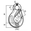 V10 Eye Sling Hook w/ Latch, Grade 100