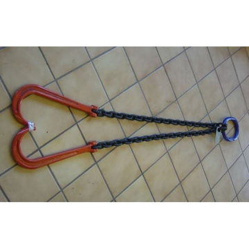 The manhole Lifter Double chain bridle with hooks.  Chain bridle manhole lifter