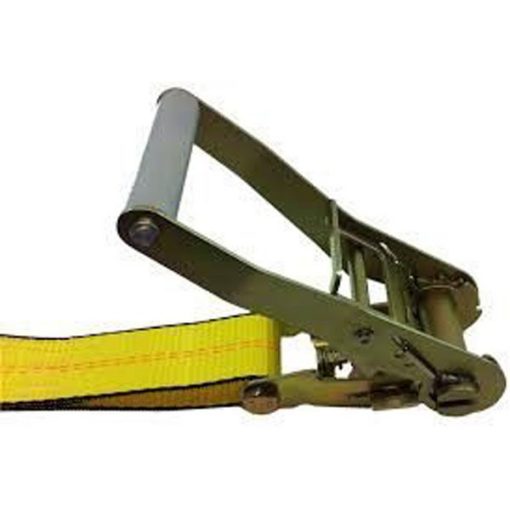 Starrr Products Rigging & Lifting Supply Manufacturer. Ratchet strap with flat  snap hook and short wide handle.