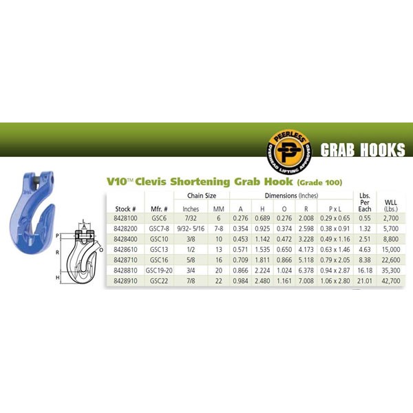 Starrr Products Rigging & Lifting Supply Manufacturer. Clevis Grab Hooks