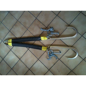 Nylon V-Bridle 2ft with 15 Inch J Rtj Bent J Tow Axle Clevis Shackle Auto Nylon V-Bridle 2ft with 15" and RTJ Bent Tow Dolly Axle Wrecker G70 Rollback